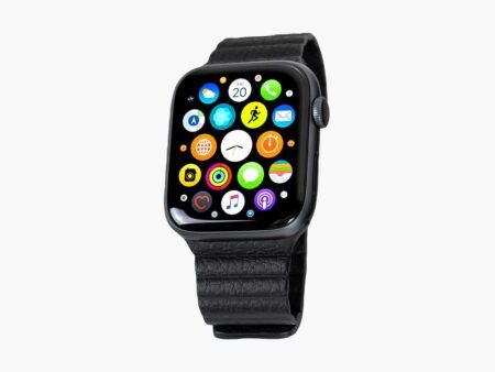 Apple Watch Series 5 Space Gray Aluminum Case with Leather Loop